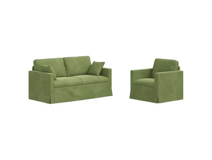 KUTYWEXFM Modulares Sofa Set 2-teilig Hellgrün Samt Couch 158x78x80 cm Elegante Samt-Couchgarnitur mit stabilem Metallgestell für Wohnzimmer und Schlafzimmer. Flexibel anpassbar.