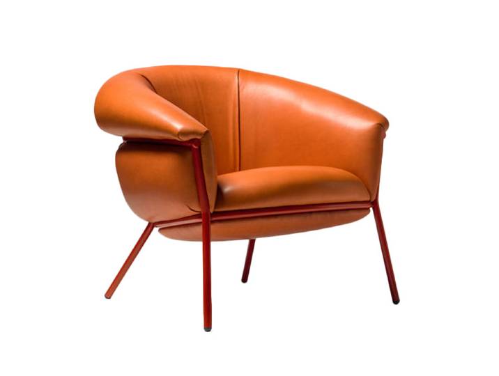 BD BARCELONA DESIGN fauteuil GRASSO (Cuir, V - Acier verni)