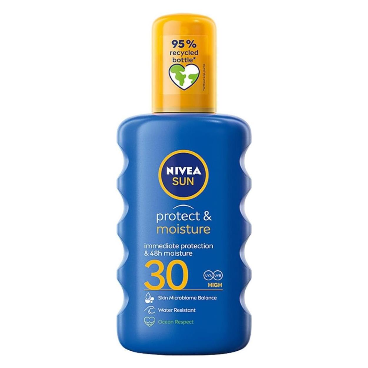 Nivea Sun Protect & Moisture Moisturizing Sun Spray Lotion Spf30 200Ml (SPF 30, 200 ml) (5900017067735)