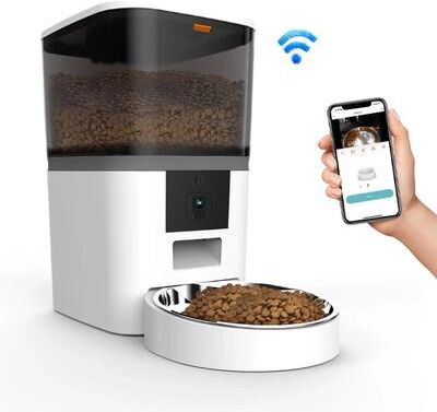 Uplift Essentials Smart 4L HD Camera Automatic Dual Pet Feeder single White