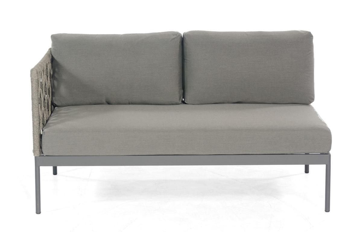 MUESING Eckmodul Vogue 2-Sitzer links Polyrope g rau inkl. Kissen SonnenPartner 16906049