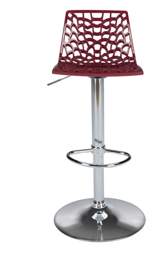 GRANDSOLEIL Spider Height Adjustable Swivel Bar Stool Bordeaux 45cm W X 45cm D