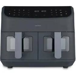 Medion MD11760 Doppel Heissluftfritteuse gy, Fritteuse, Schwarz, Grau