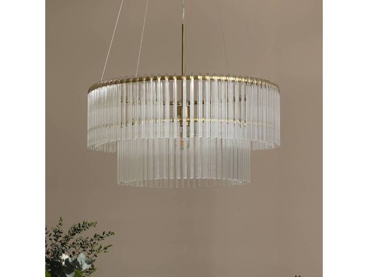 Globen Lighting Glas Hängelampe HOOK, dimmbar, klar / transparent, für Wohn- / Esszimmer, Glas, Design, Pendelleuchte