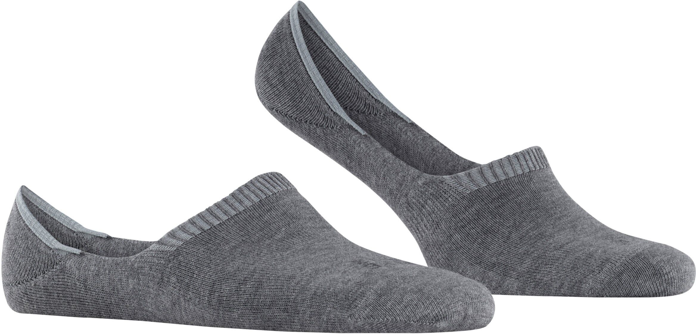Füßlinge FALKE "Step High Cut", Kinder, Gr. 47-50, Sockengröße, grau (light graumeliert (3390)), Obermaterial: 70% Baumwolle CO. 26% Polyamid PA. 4% Elasthan EL., glatt, Socken Füßlinge