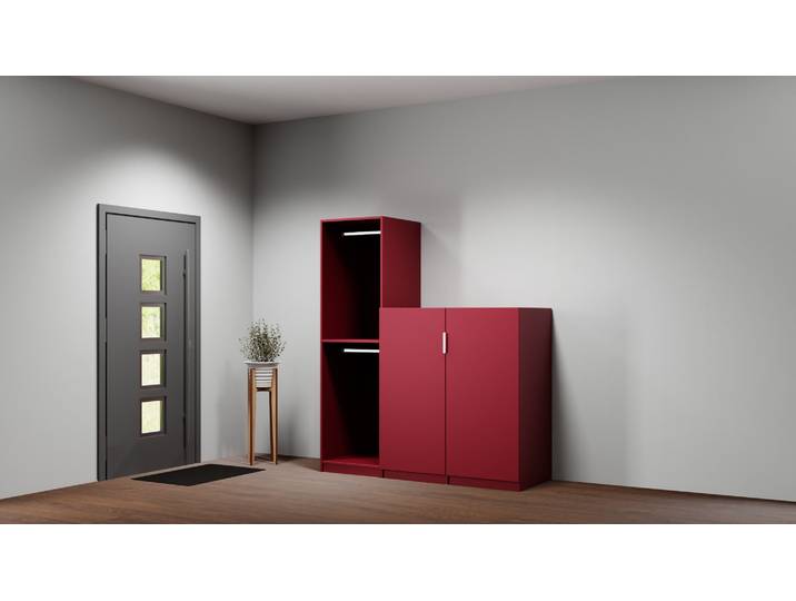 Treppenkleiderschrank nach Maß - Stufenkommode mit vielen Optionen Premium Dekore Burgund­rot