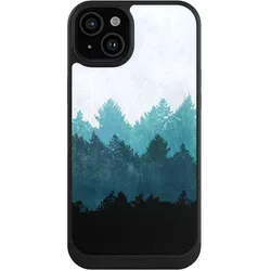 Nivocase Hülle für Apple iPhone 15 Plus Handyhülle NIVOcore Case Schwarz Abstrakt Baum Wald (Apple iPhone 15 Plus), Smartphone Hülle, Schwarz