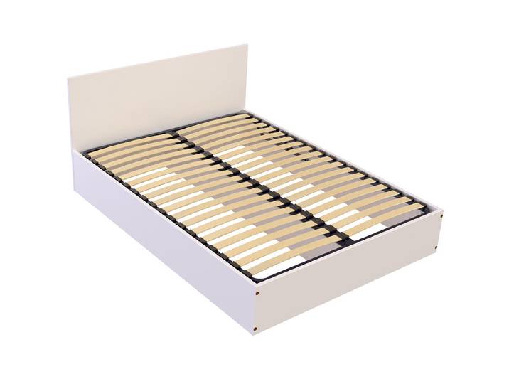 Lit coffre 2 places en bois avec tête de lit - 140x200 140x200 Blanc