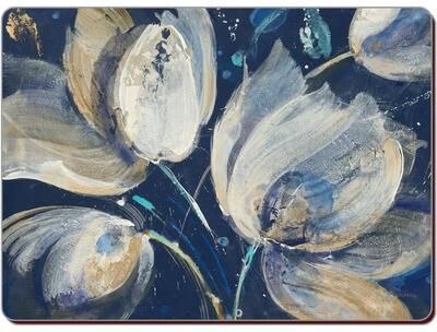 CounterArt Set of 2 Hardboard Placemats, Midnight Garden