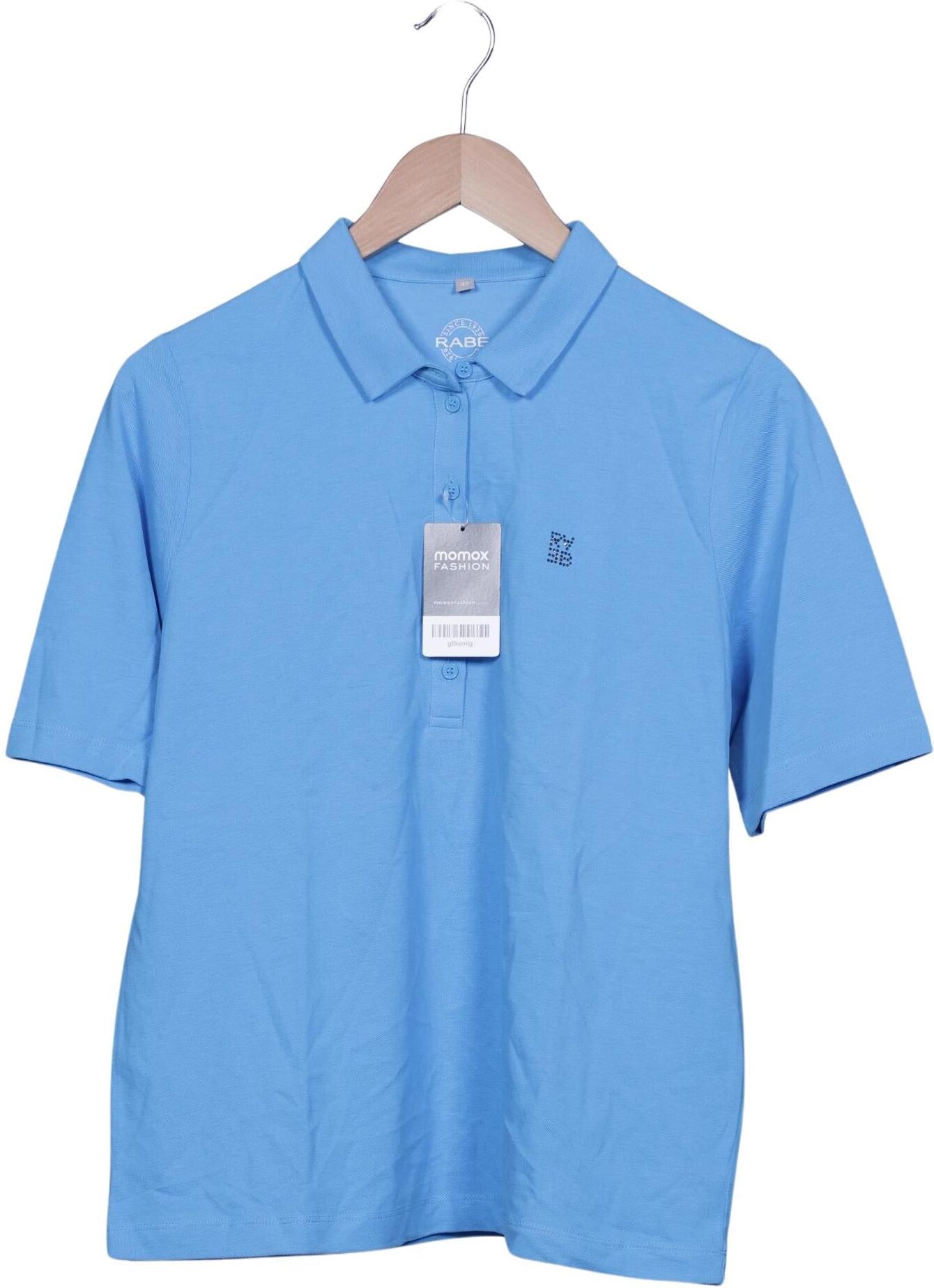 Rabe Damen Poloshirt, Hellblau, Gr. EU 42, Baumwolle - Second Hand