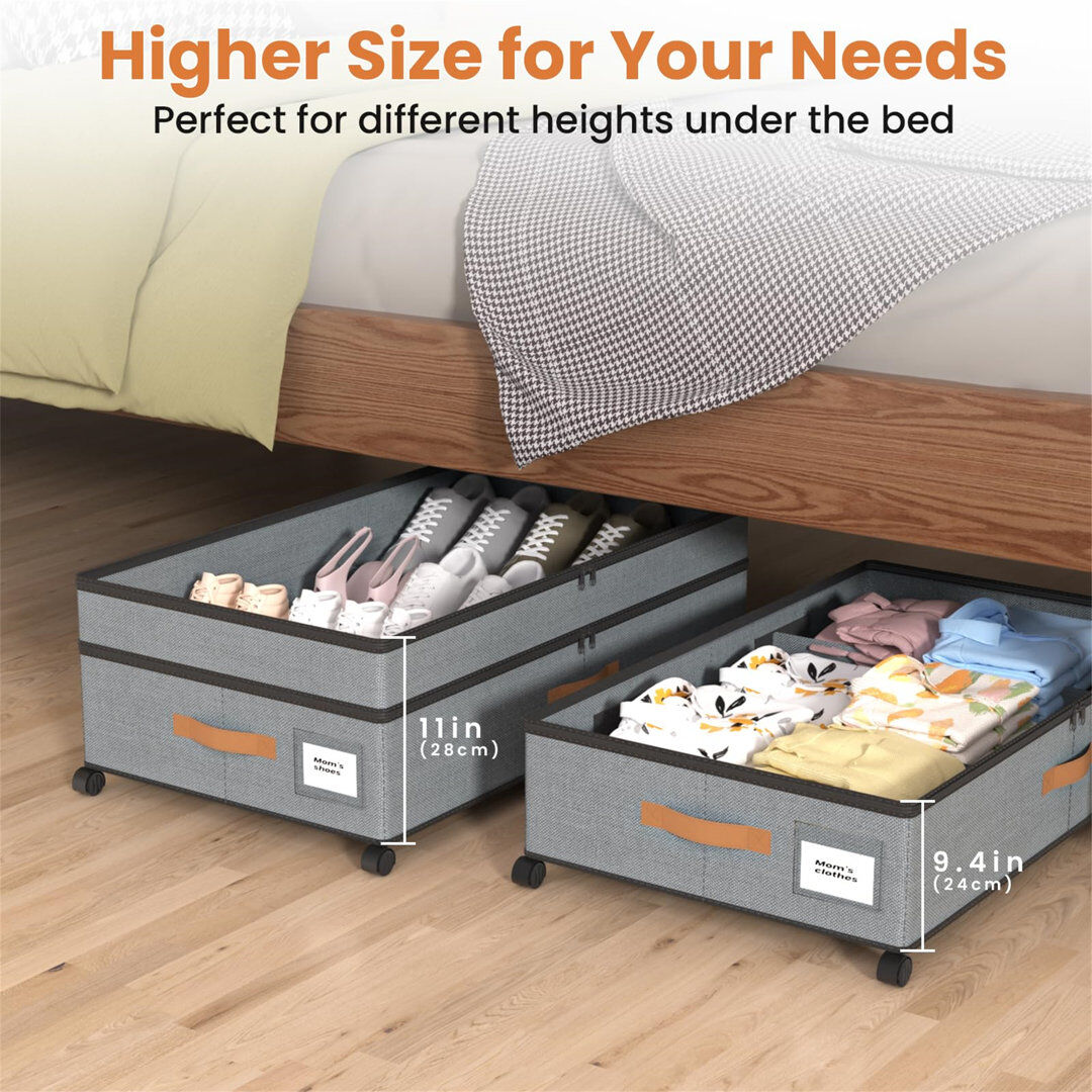 Rebrilliant Fabric Underbed Storage Grey 72L