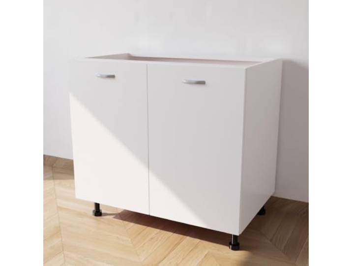 Calandrelli Küchenunterschrank 80x55,5x72 cm Weiß, mit 2 Türen 2 Türen, weiß