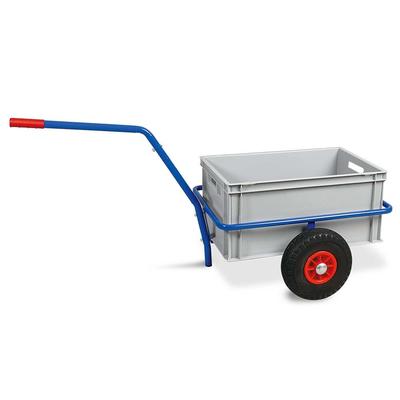BRB Handwagen mit Kunststoffkasten, H 280 mm, grau, LxBxH 1250x640x660 mm, Tragkraft 200 kg