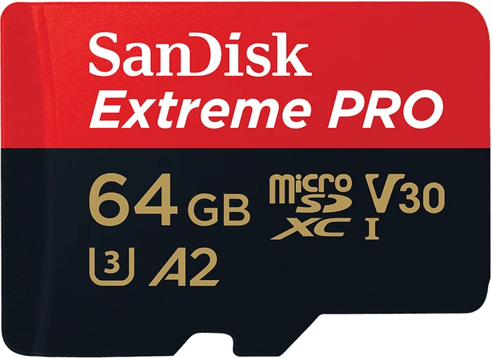SANDISK microSDXC 64GB Extreme PRO + Rescue PRO Deluxe + SD-Adapter