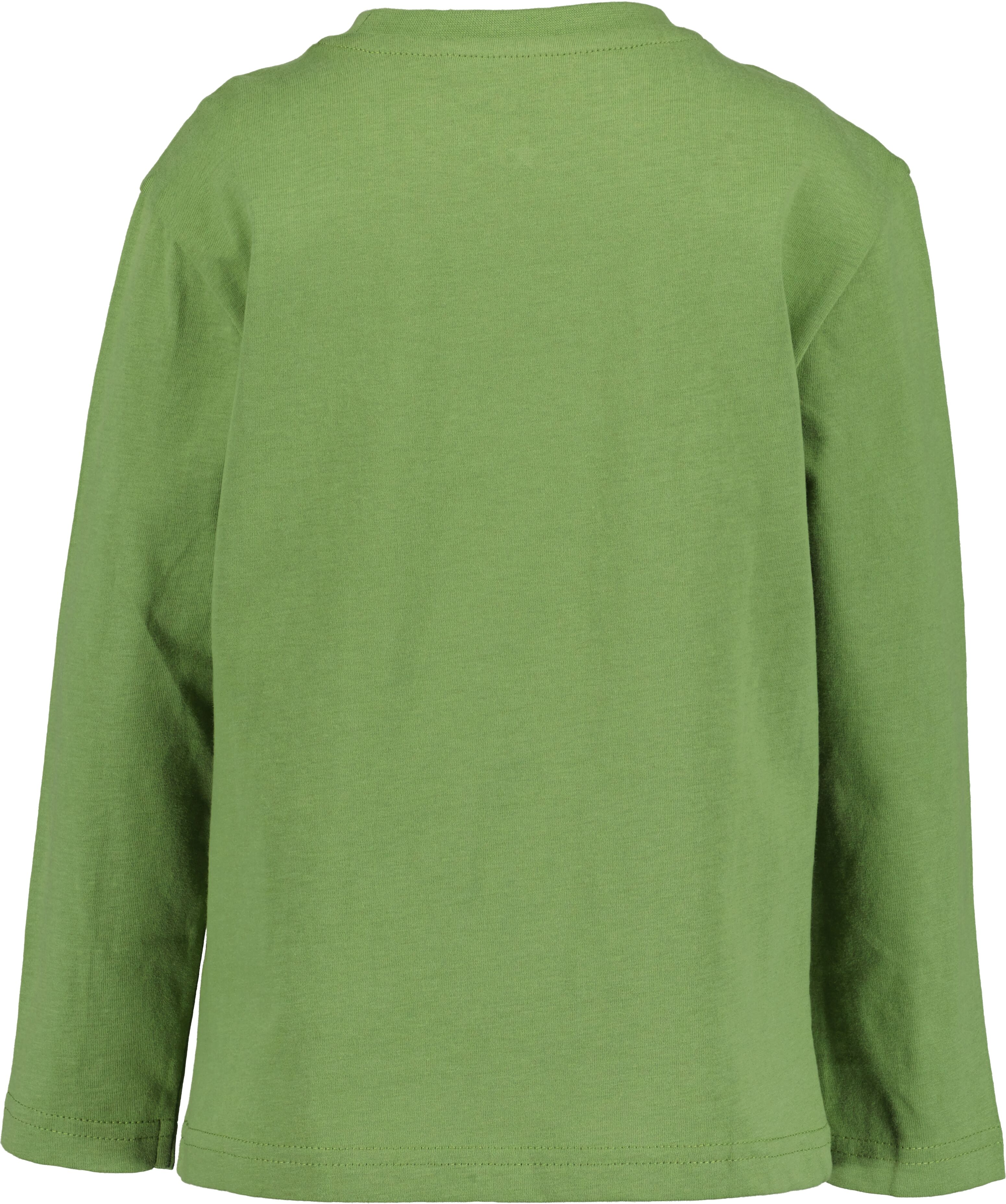 Langarmshirt BLUE SEVEN, Jungen, Gr. 104, grün (apfel), Single Jersey, Obermaterial: 100% Baumwolle, bedruckt, unifarben, Basic normal, Rundhals, Shirts Langarmshirt, Baumwolle, Fotodruck, Schaumdruck