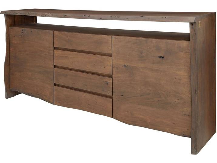 MASSIVMOEBEL24 Buffet 210x45 Acacia laqué Brun PURE ACACIA #801