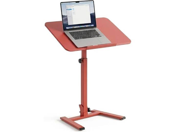 Bureau assis-debout mobile pliable MUSSO D7 - rouge