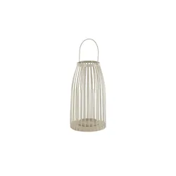 HOME STORY Laterne   , beige , Eisen,Glas , Maße (cm): B: 16,5 H: 30