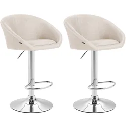 2er Set Barhocker Miami V2 Stoff chrom