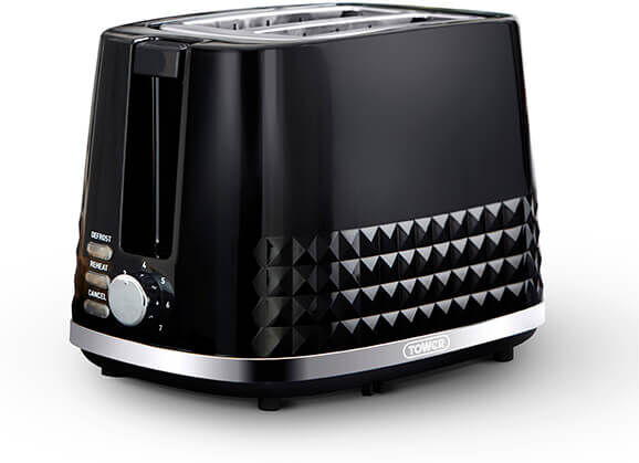 Tower Solitaire 2 Slice Toaster Black