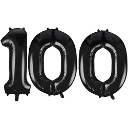 XL Folienballon schwarz Zahl 100