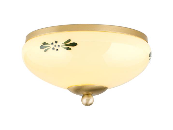 Deckenlampe Landhaus messing matt Glas/Stahl B 21 cm - Deckenlampe