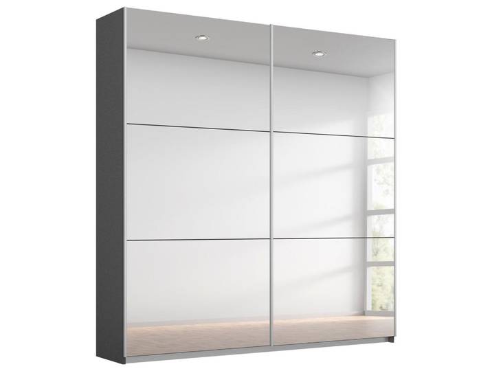 Schwebetürenschrank mit Spiegel 175cm Reflect, Grau