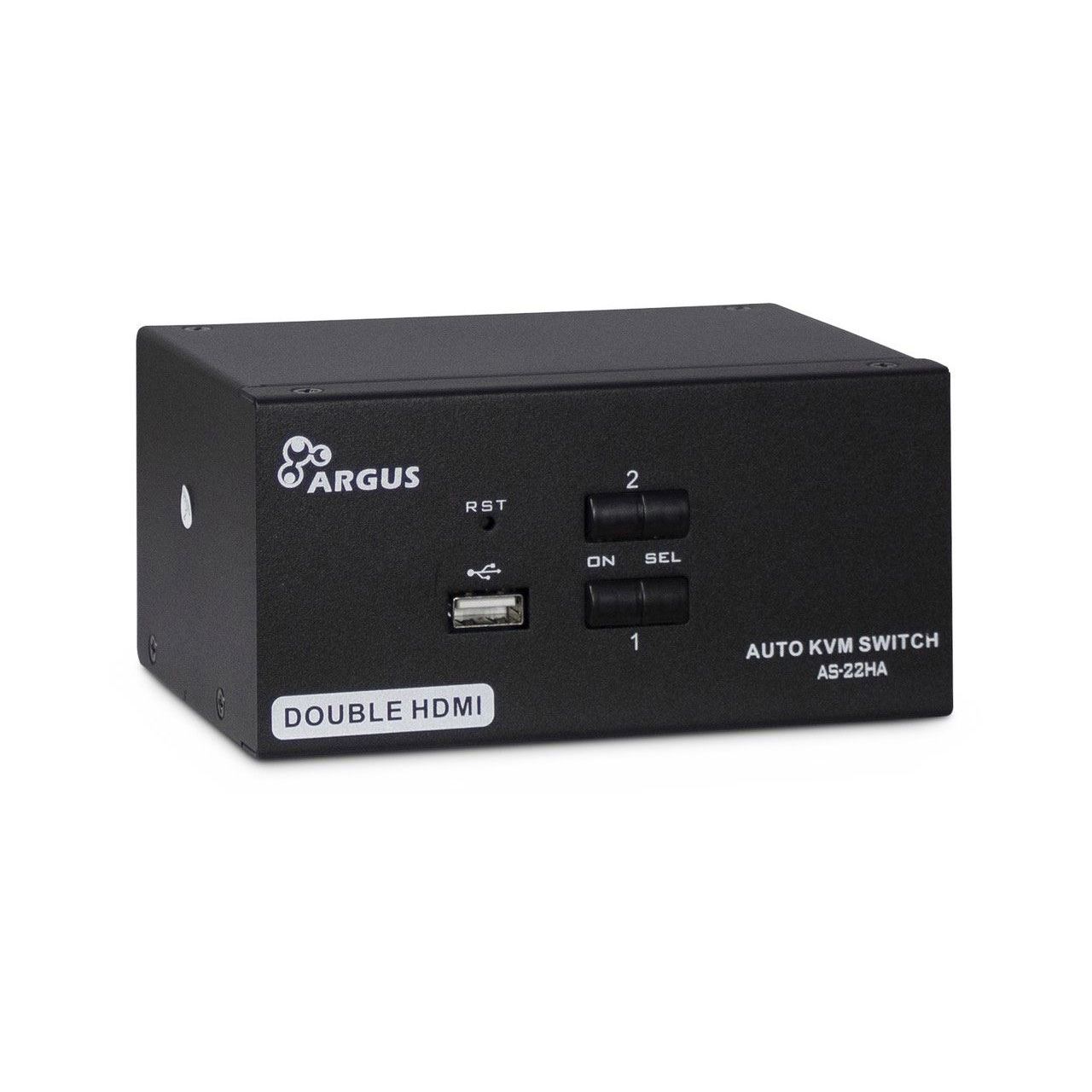 Inter-Tech KVM Switch KVM AS-22HA Metall