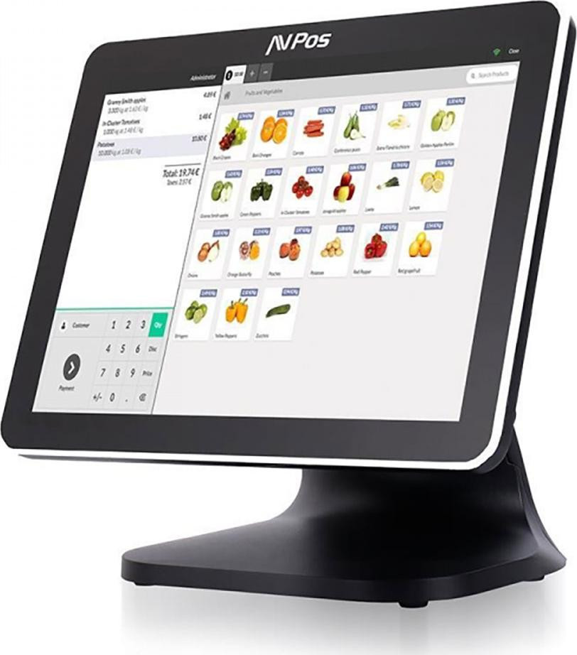 AVPos AVP-K5000B-N1-8128 Touchscreen Computer met 38,1 cm (15 inch) scherm, Intel N100, 8 GB RAM, 1024 x 768 pixels