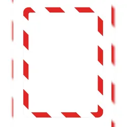 Tarifold Sichtrahmen Magneto Safety Line A4 selbsthaftend Magnetverschluss rot/weiß 2 Stück Packung mit 12 Stück