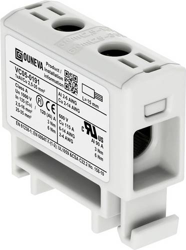 Ouneva Group VC05-0191 Verteilerblock Schrauben Grau 1St.