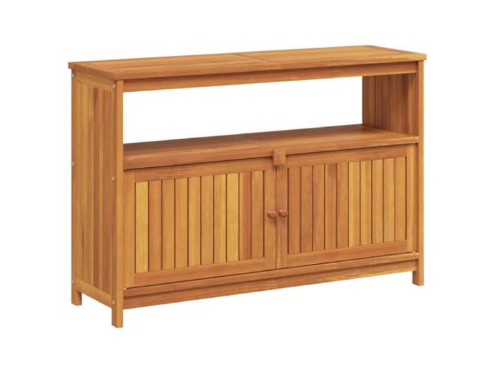 vidaXL Garten-Konsolentisch 110x35x75 cm Massivholz Akazie Aus robustem Akazienholz, mit großem Regal, natürliches Finish verleiht dem Aussehen