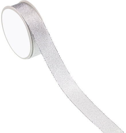 Stoffband, silber, 25 mm, 10 m