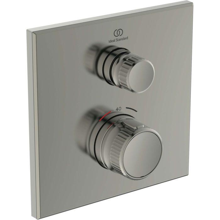 Ideal Standard CeraTherm Navigo Brausethermostat Unterputz A7301GN eckig, Fertigmontageset, silver storm