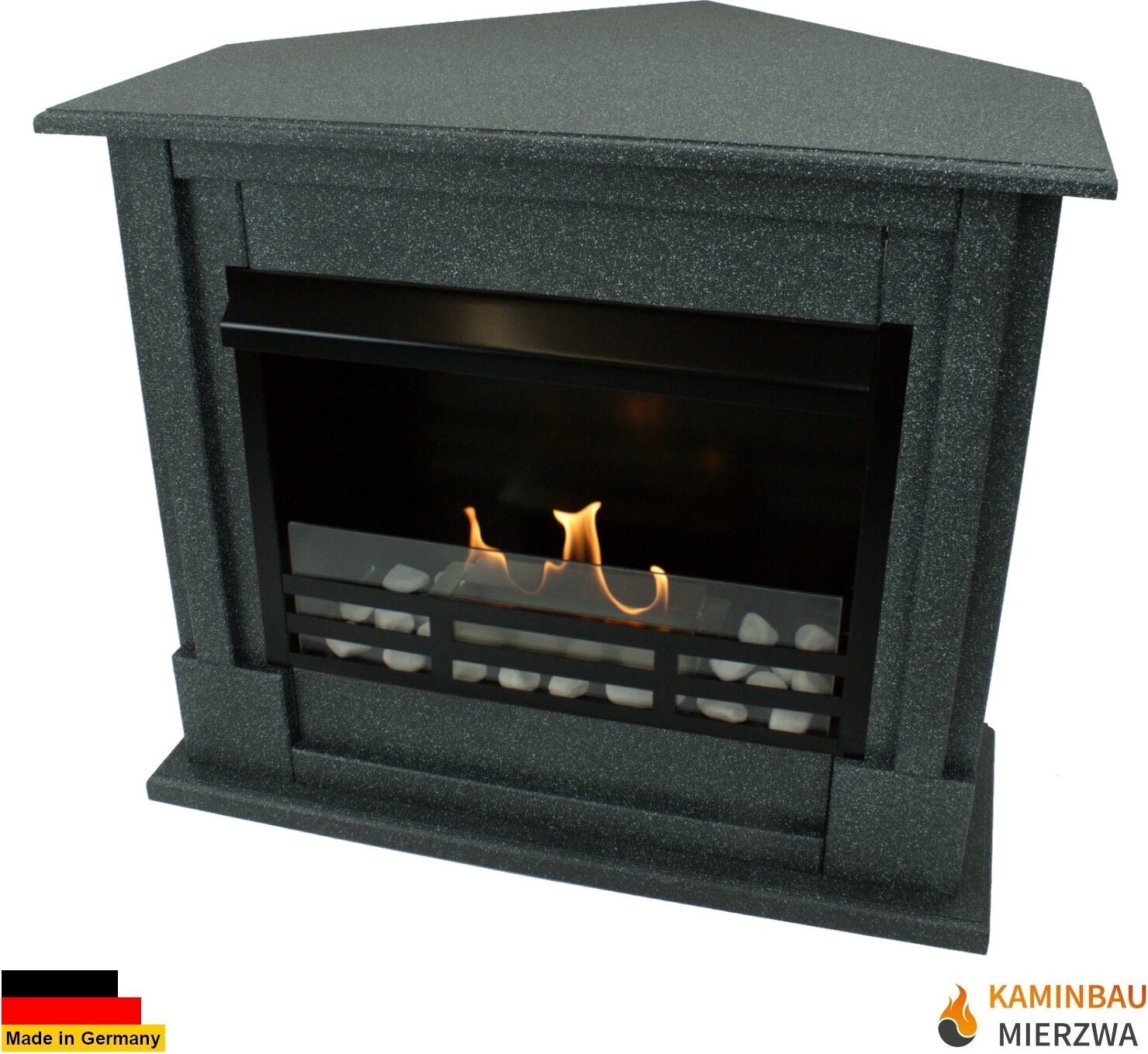 Gelkamin Ethanolkamin Kaminofen Eckkamin Apollo Deluxe Royal - Granit Dunkel