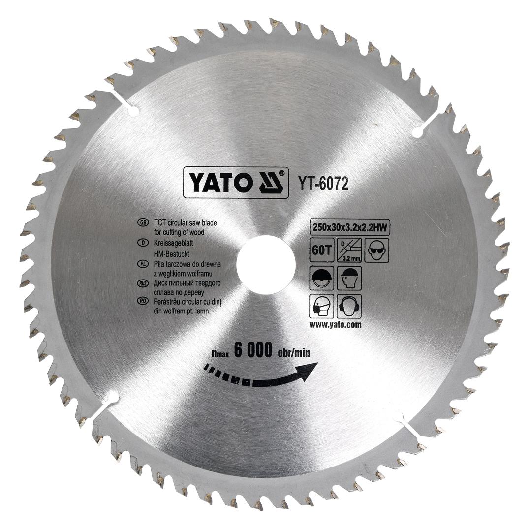 Yato professionelles TCT Kreissägeblatt 250 mm, 60 Zähne 30 Bohrung (YT-6072) (YT-6072)