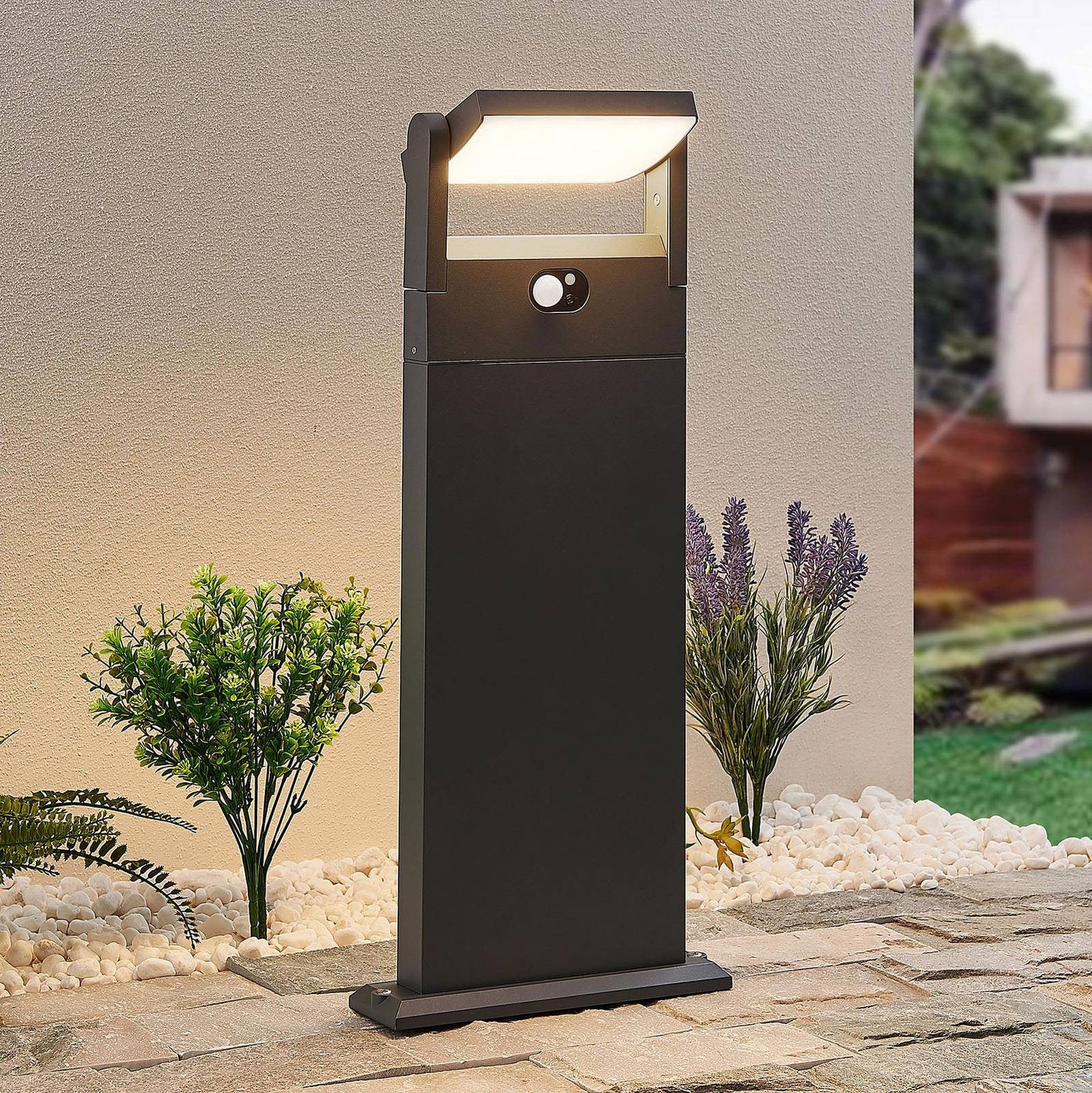 Lindby Novalie LED Solar Tuinpadverlichting - Grijs Aluminium - Modern