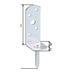 GAH Alberts Flechtzaunhalter 115 x 31,5 x 30 x 75 mm galvanisch gelb verzinkt L-Form - 213237
