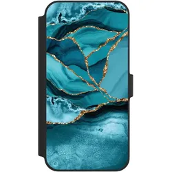 Nivocase Klapphülle für Apple iPhone 14 Plus Handyhülle aus Kunst Leder NIVOflip schwarz Edelstein Glitzer (Apple iPhone 14 Plus), Smartphone Hülle, Schwarz