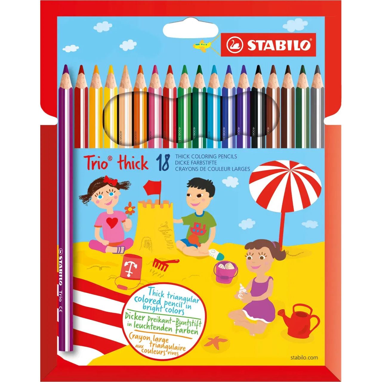 STABILO Trio thick Buntstifte farbsortiert, 18 St.