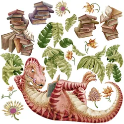 WANDAUFKLEBER 130x194cm - Dino der Leser