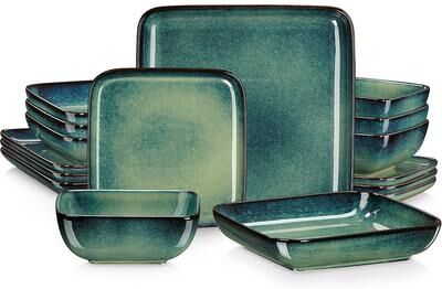 vancasso Stern Reactive Glaze Stoneware Dinnerware Set, Service for 4