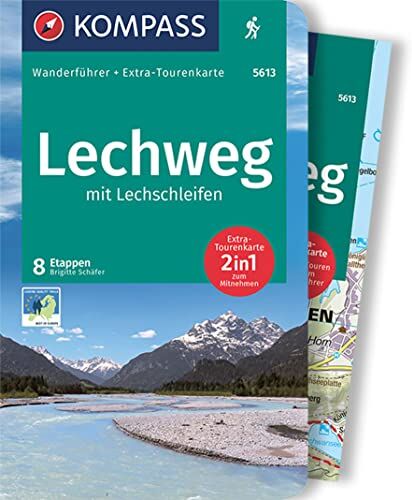 Brigitte Schäfer - KOMPASS Wanderführer Lechweg mit Lechschleifen, 16 Touren und Etappen: mit Extra-Tourenkarte, GPX-Daten zum Download - Preis vom 09.10.2026 07:28:09 h
