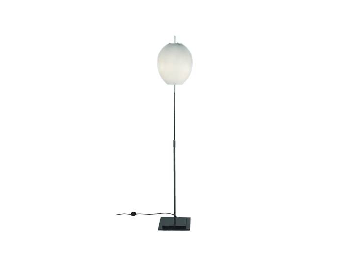 Bsweden Lampadaire Egg blanc/acier inoxydable, opaline
