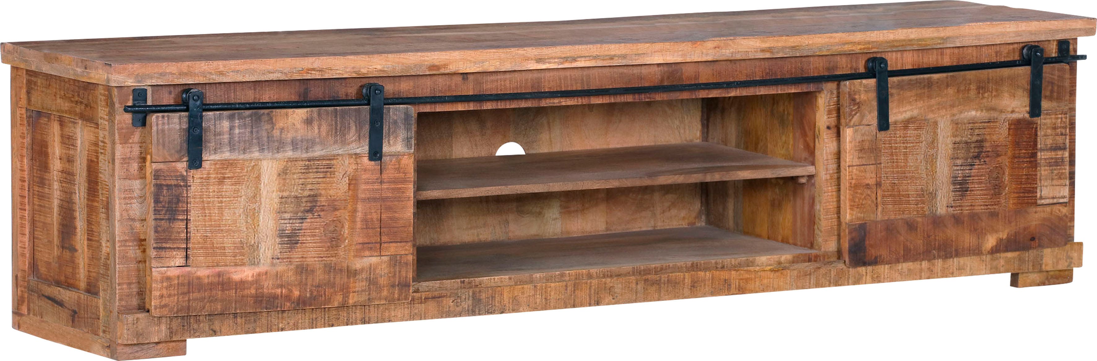 Lowboard GUTMANN FACTORY "Kamerun", beige (natur), B:200cm H:50cm T:47cm, Massivholz, Sideboards, Lowboard, Kommode, Breite 200 cm