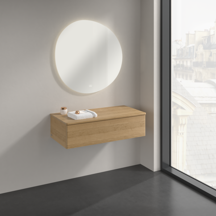 Villeroy und Boch Antao Sideboard K40101HN 100x26,8x50cm, Waschbeckenplattenfarbe honey oak, honey oak