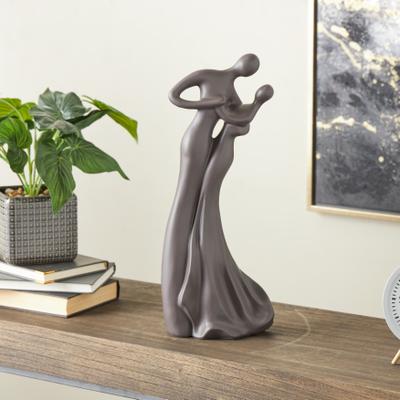 ARCILLA ELEMENTAL Black or White Ceramic Dancing People Decorative Sculpture