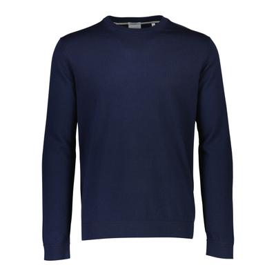 Strickpullover LINDBERGH "Strickpullover Comfort Fit", Herren, Gr. XS, blau (navy), Obermaterial: 100% Schurwolle, unifarben, Rundhals, Pullover Strickpullover