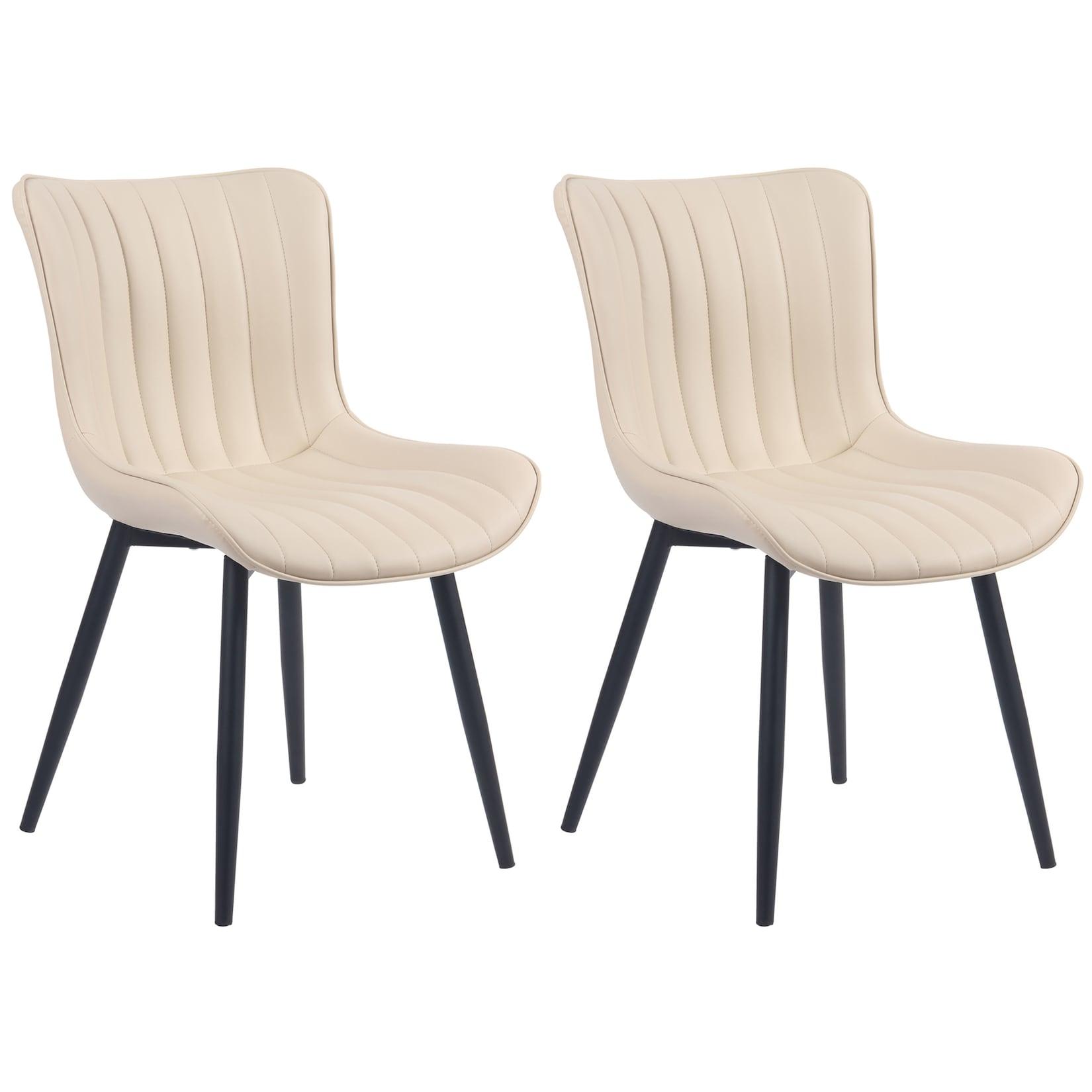 CLP 2er Set Stühle Largo Kunstleder Farbe: creme, Material: Kunstleder
