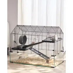 VEVOR Hamsterkäfig, 360°-Sicht, transparenter Hamsterlebensraum, Kleintierkäfig, 75x44x61 cm, belüfteter Mäusekäfig mit Wasserflasche, Rattenkäfig, tragbares Hamsterhaus für Ratten, Meerschweinchen